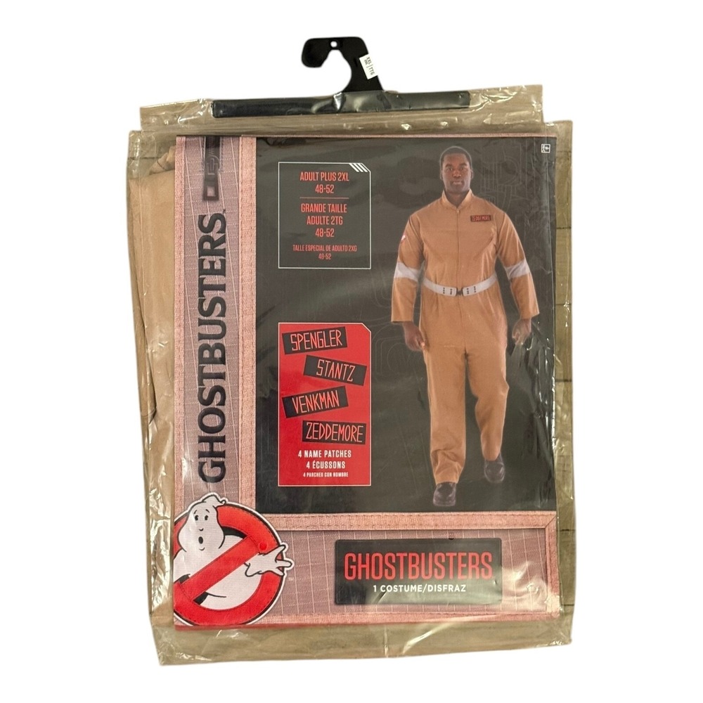Ghostbusters Adult Plus 2XL Jumpsuit‎ Costume with 4 Name Patches New